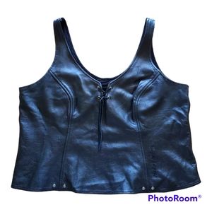 Harley Davidson Motorcycles womens black leather tank top plus size 14